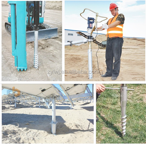 Steel galvanized ground screw pileshelical pilespost anchor (17)